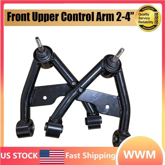 2pcs Front Upper Control Arms 2-4 Lift For 1982-2001 for Chevy S10 GM S15 4WD Black n
