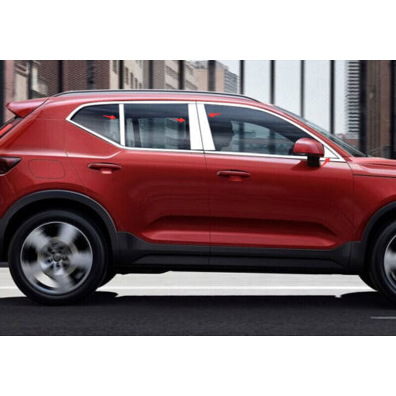 for Volvo XC40 2019-2022 Chrome Steel Window StripBC Pillar Cover Trim Kit 16x