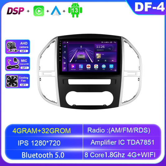 for Mercedes for Benz Vito W447 2014-2021 Stereo Car Radio CarPlay Screen GPS Player