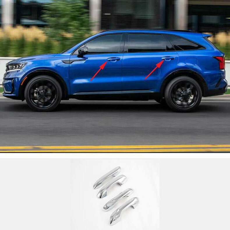 for Kia Sorento 2021-2023 Chrome Exterior Side Door Handle Molding Cover Trim 4x