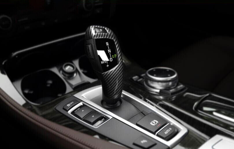 Carbon Fiber Gear Shift Knob Shifter Lever Cover Trim 1P for BMW X3 F25 2011-17