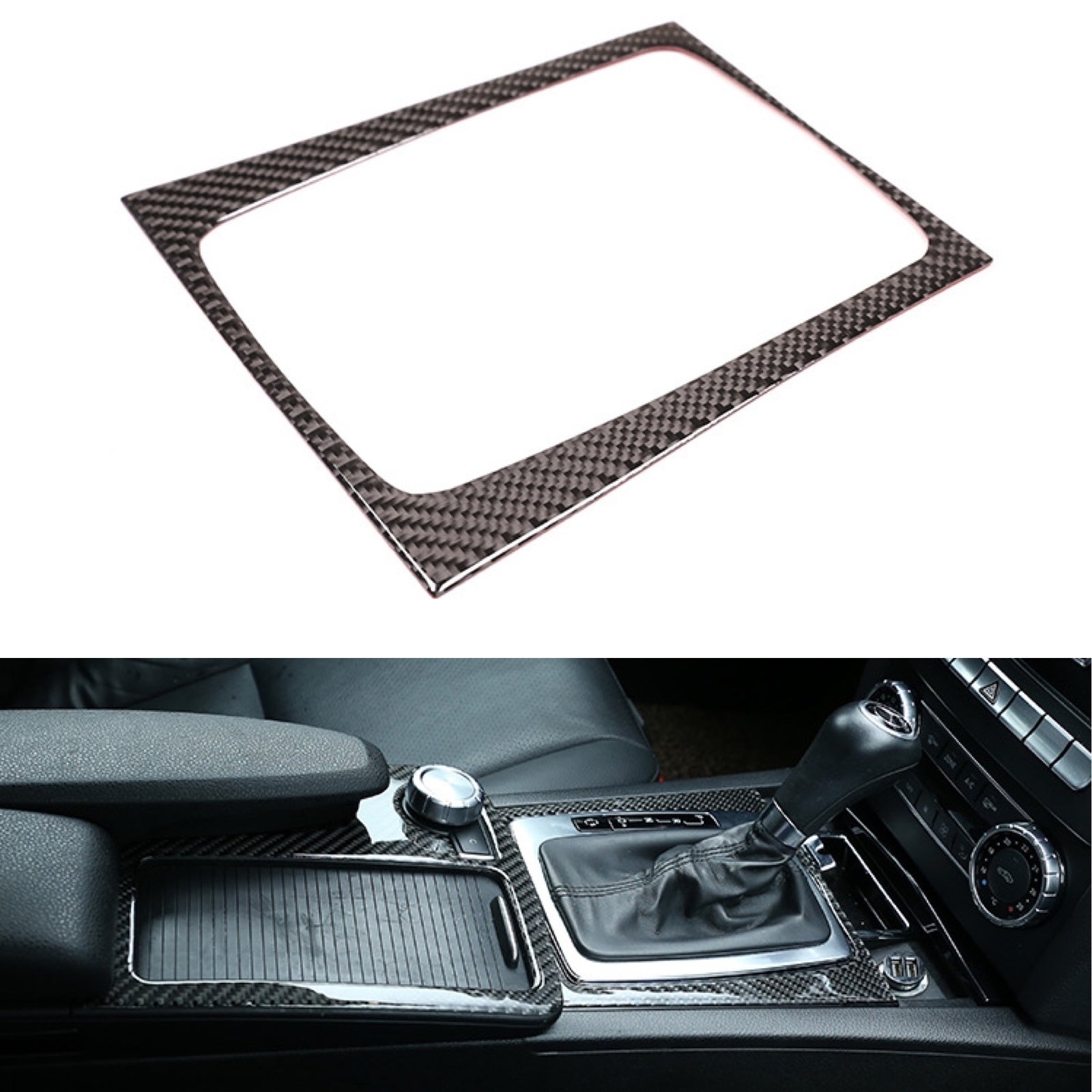 Carbon Fiber Interior Gear Panel Frame Cover Fit for Mercedes C class W204 07-14