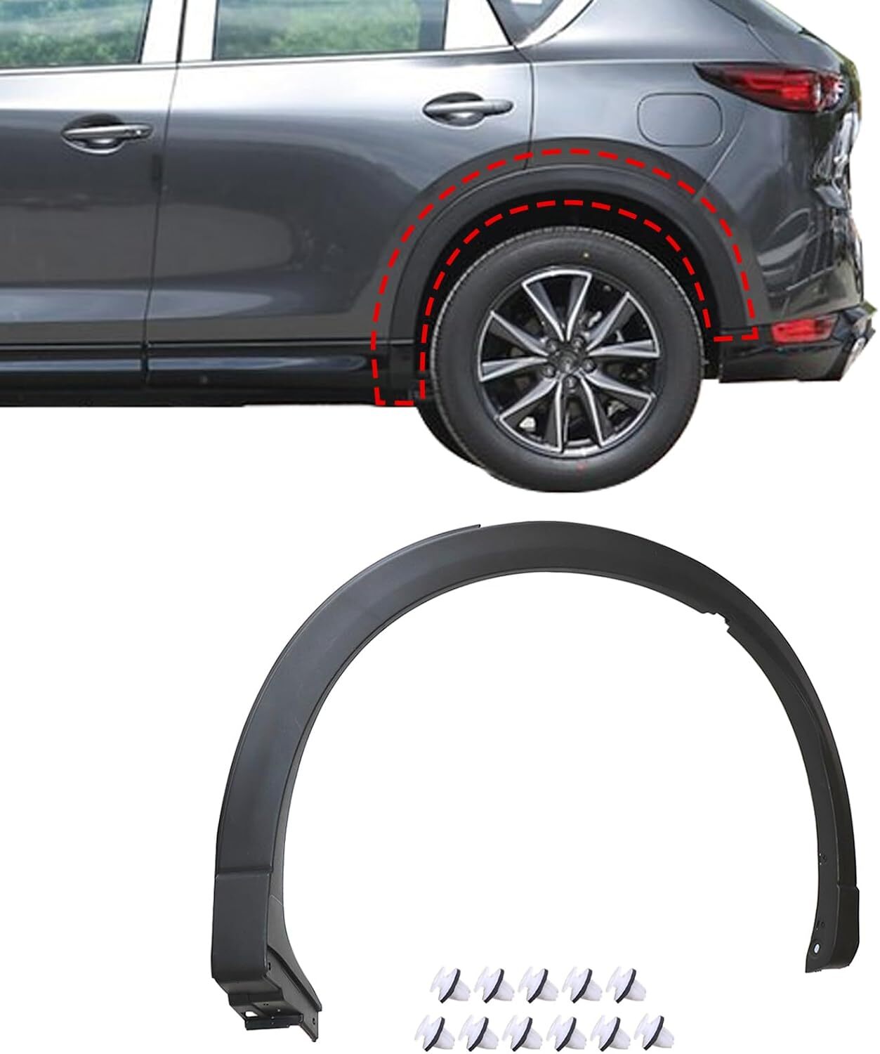 Left Rear Driver Side Fender Opening Molding TK4851W60H for Mazda CX-9 2016-2023