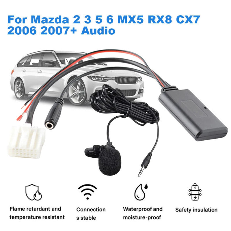 Car Radio Wireless Bluetooth Module Aux Adapter Music Audio Adapter for Mazda