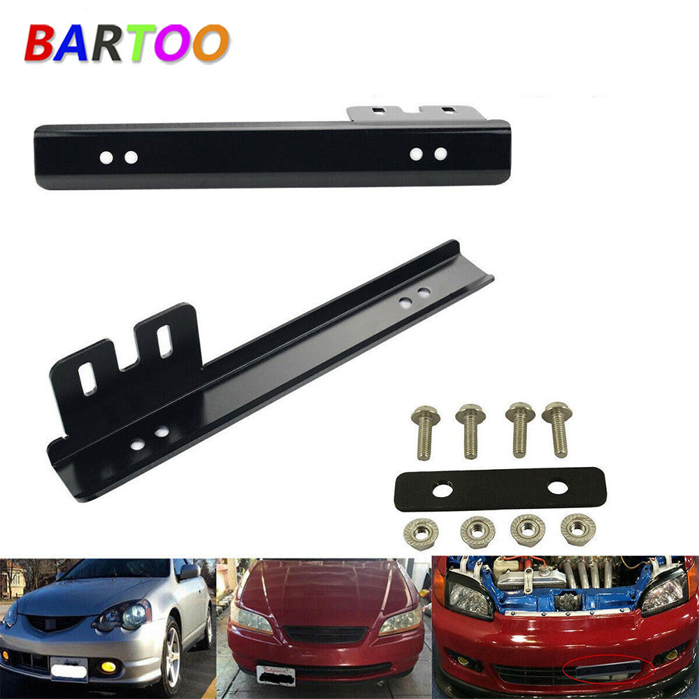 Black Front License Relocator Plate Frame Bracket Adapter for JDM Q