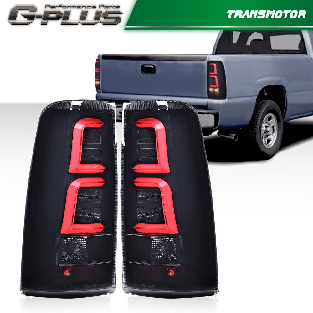 Fits 1999 - 2006 for Silverado LED taillight left light + right black smoke - v
