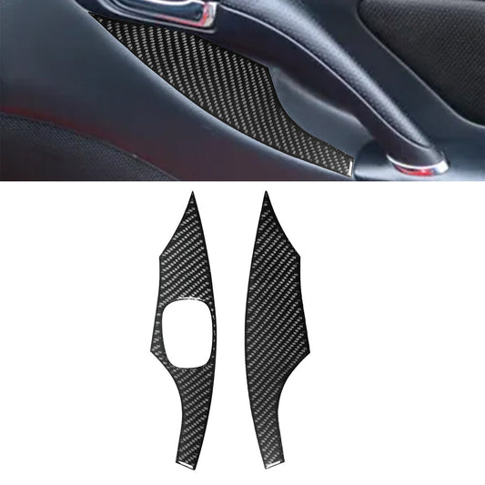 2Pcs Carbon Fiber Interior Rear Door Sill Accent Cover Trim for Model Y /3 v