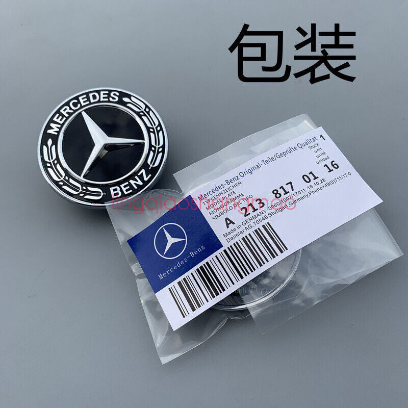 NEW for Mercedes Hood Black Flat Laurel Wreath Badge Emblem A0008171701