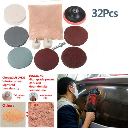 Car 8 Oz Cerium Oxide Powder Glass Polishing Windshield Deep Scratch Remover Kit