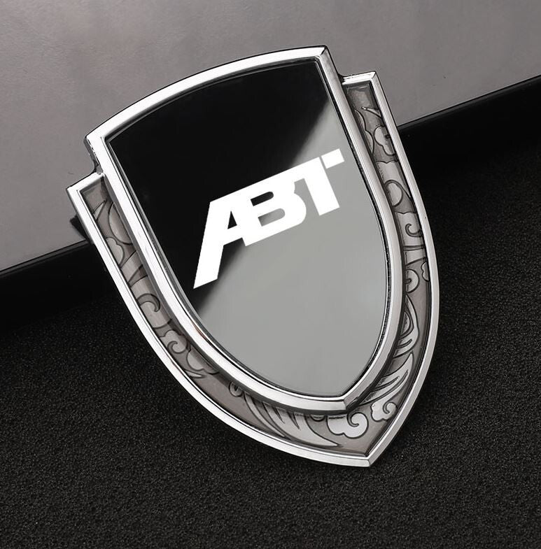 Suitable for Audi ABT rear window and trunk side badge stickers, decals, badges, black and silver.