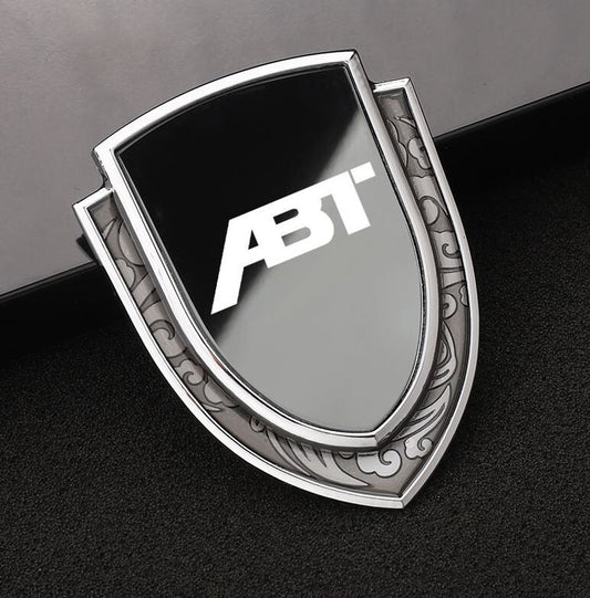 Suitable for Audi ABT rear window and trunk side badge stickers, decals, badges, black and silver.