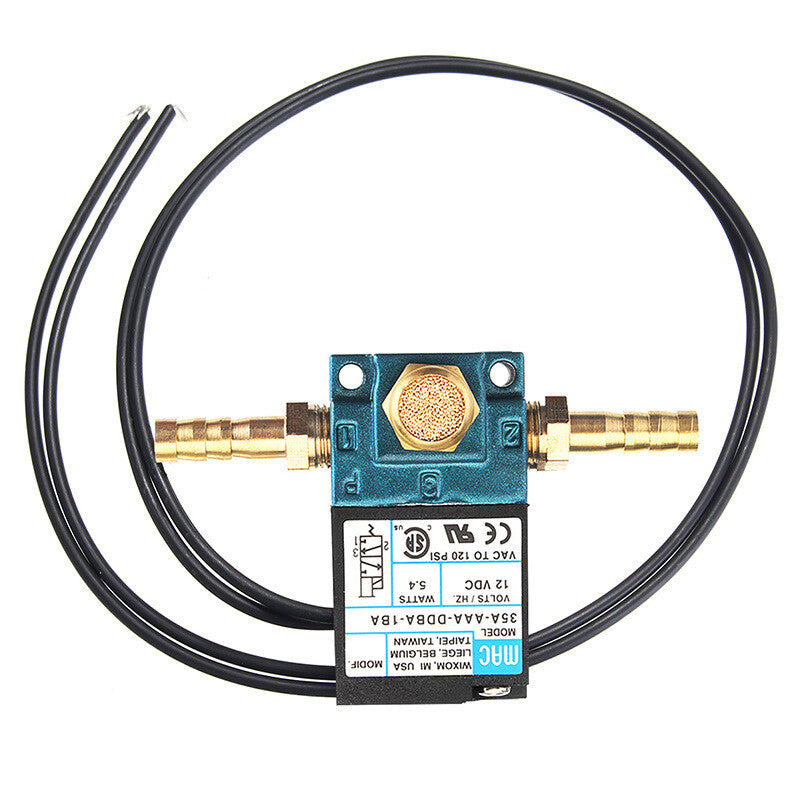 MAC 3 Port 5.4W Electronic Boost Control Solenoid Valve + Barbed Brass Fittings