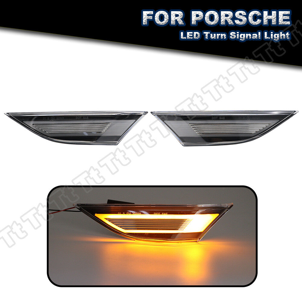 yellow LED side marker lights for 991 Carrera 981 718 Cayman - v