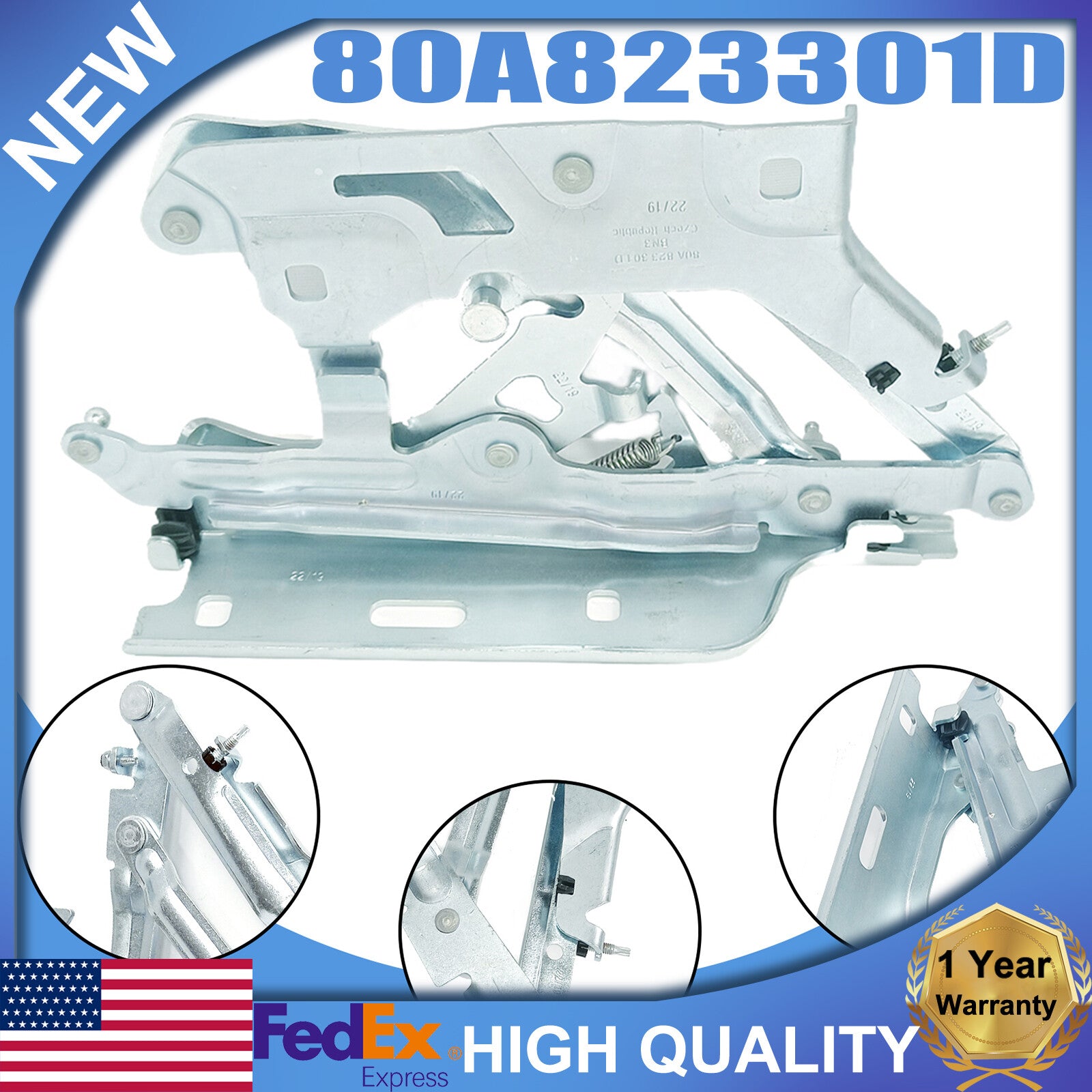 Front left Bonnet range hood hinge for Audi Q5 2018 2019 2020 2021 - 2023 #80A823301D- n