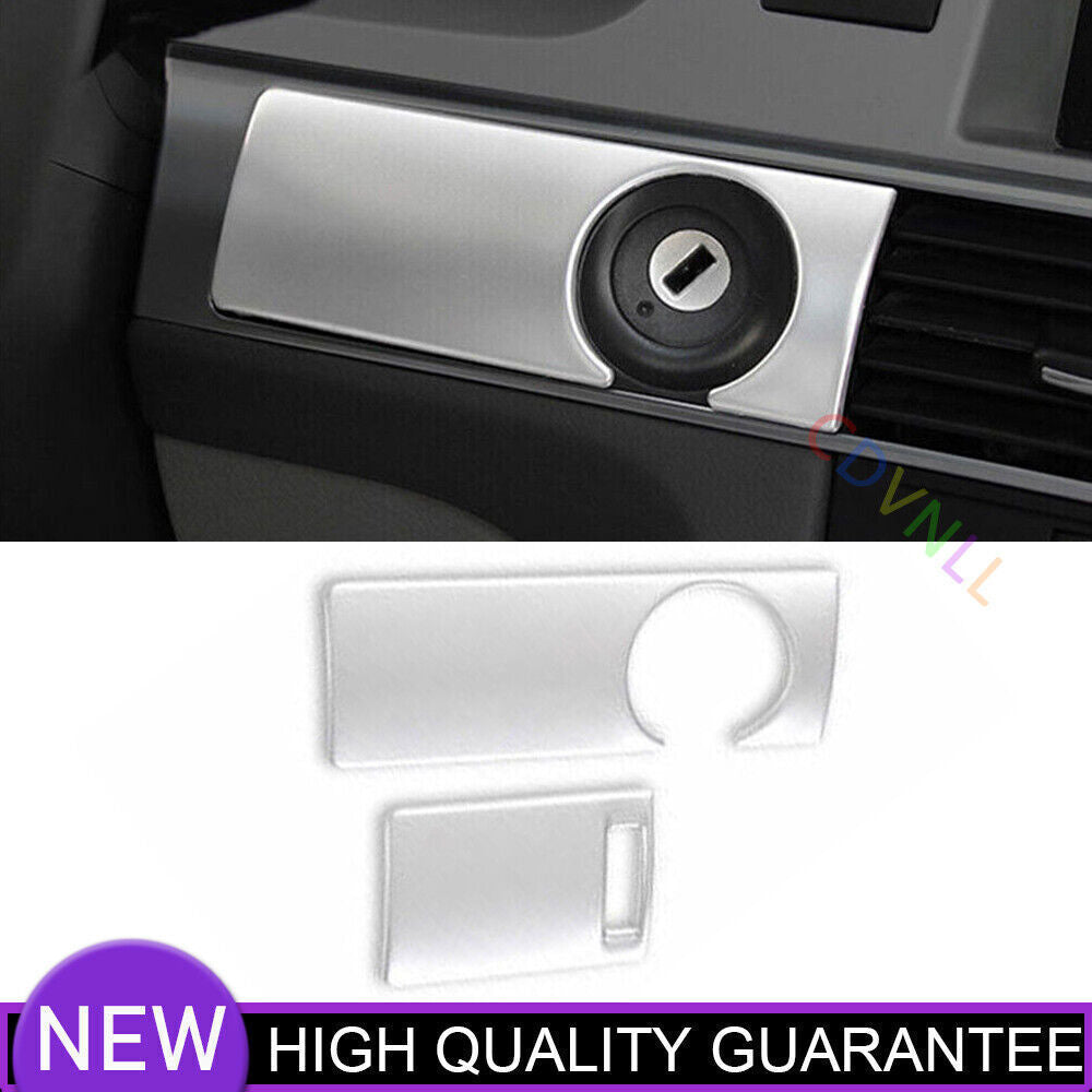 Fit for Audi A6 08-2011 Silver Steel Inner Start Stop Ignition Button Frame Trim