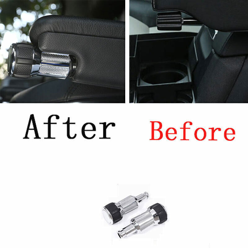 2X Silver Aluminum Alloy Central for Seat Armrest Knob for Range Rover Sport 2014-22