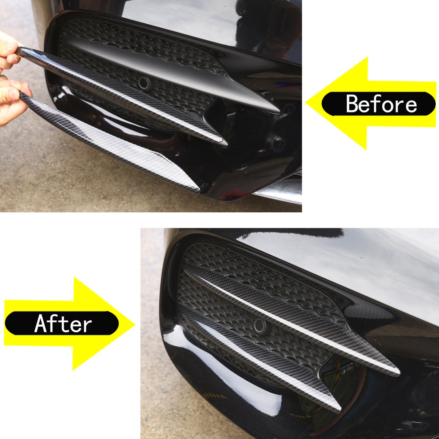 Carbon fiber front fog light bezel trim for E-Class W213 2016-2020 n