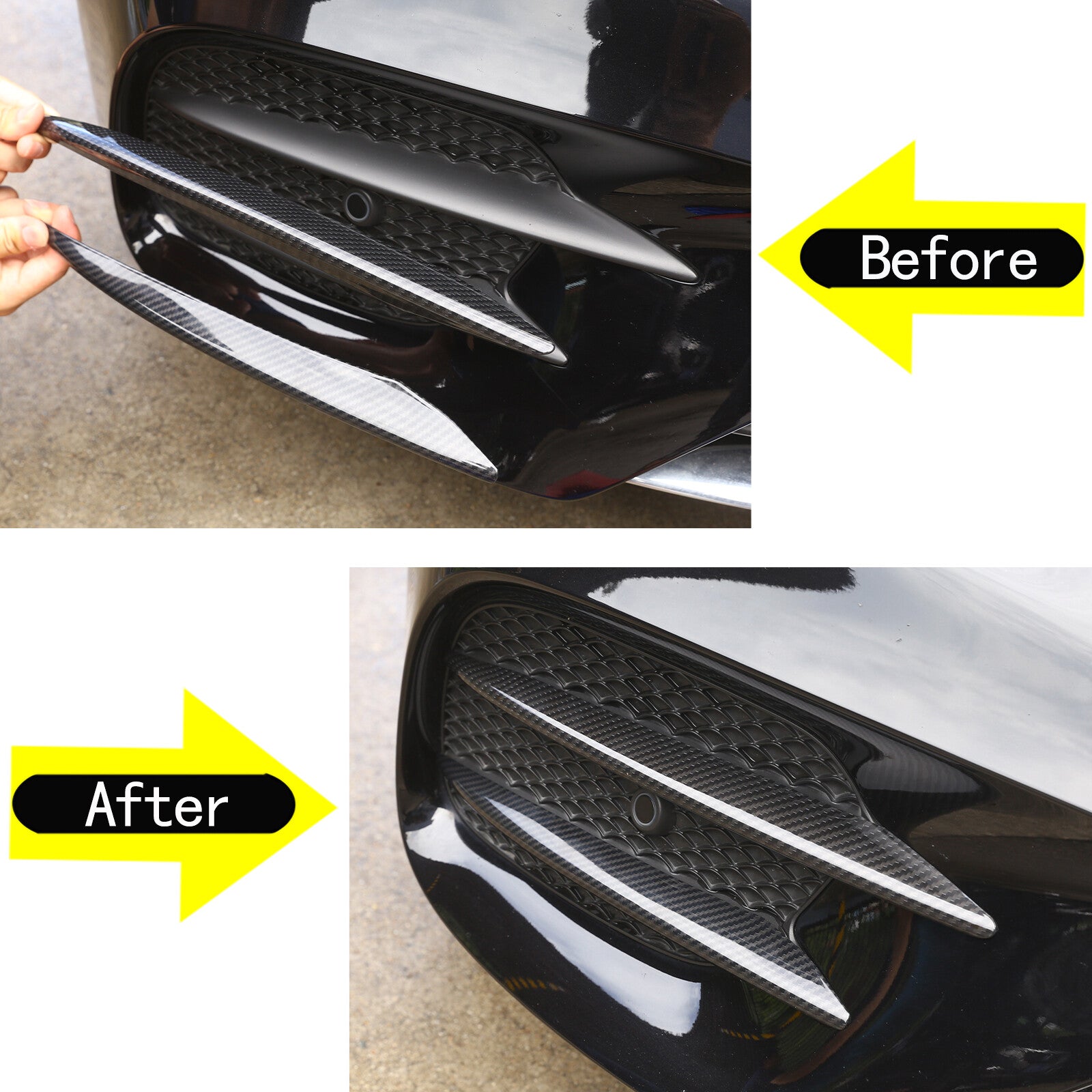 Carbon fiber front fog light bezel trim for E-Class W213 2016-2020 n