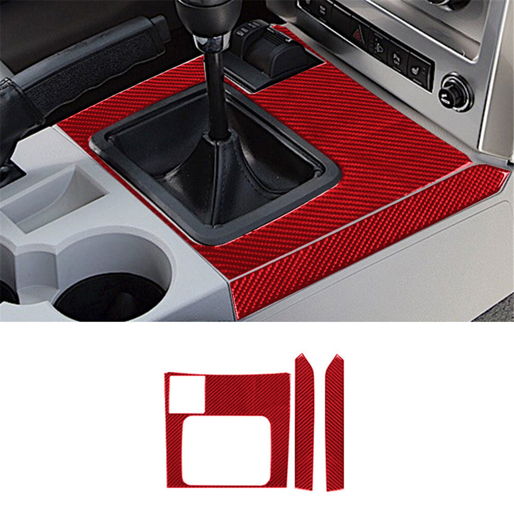5Pcs Red Carbon Fiber Center Control Panel Trim Cover Type B For F150 04-08 v