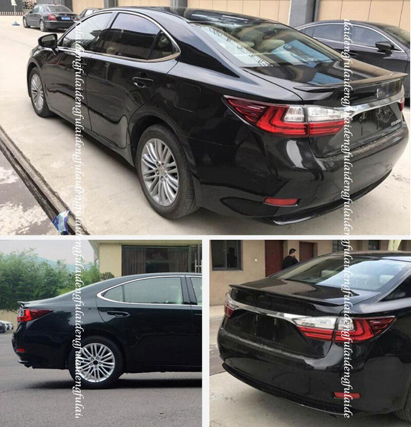 for Lexus ES350 ES300H 2015-2017 Glossy Black Rear Lip Trunk Spoiler Wing Flap