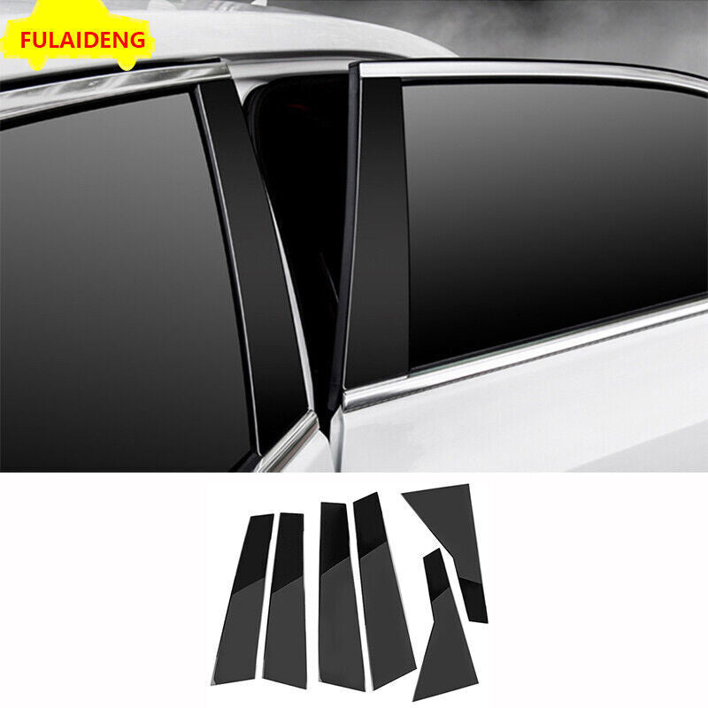 6pcs for Cadillac XT5 2016-2021 Black Door B,C Pillar Mirror Plate Molding trim