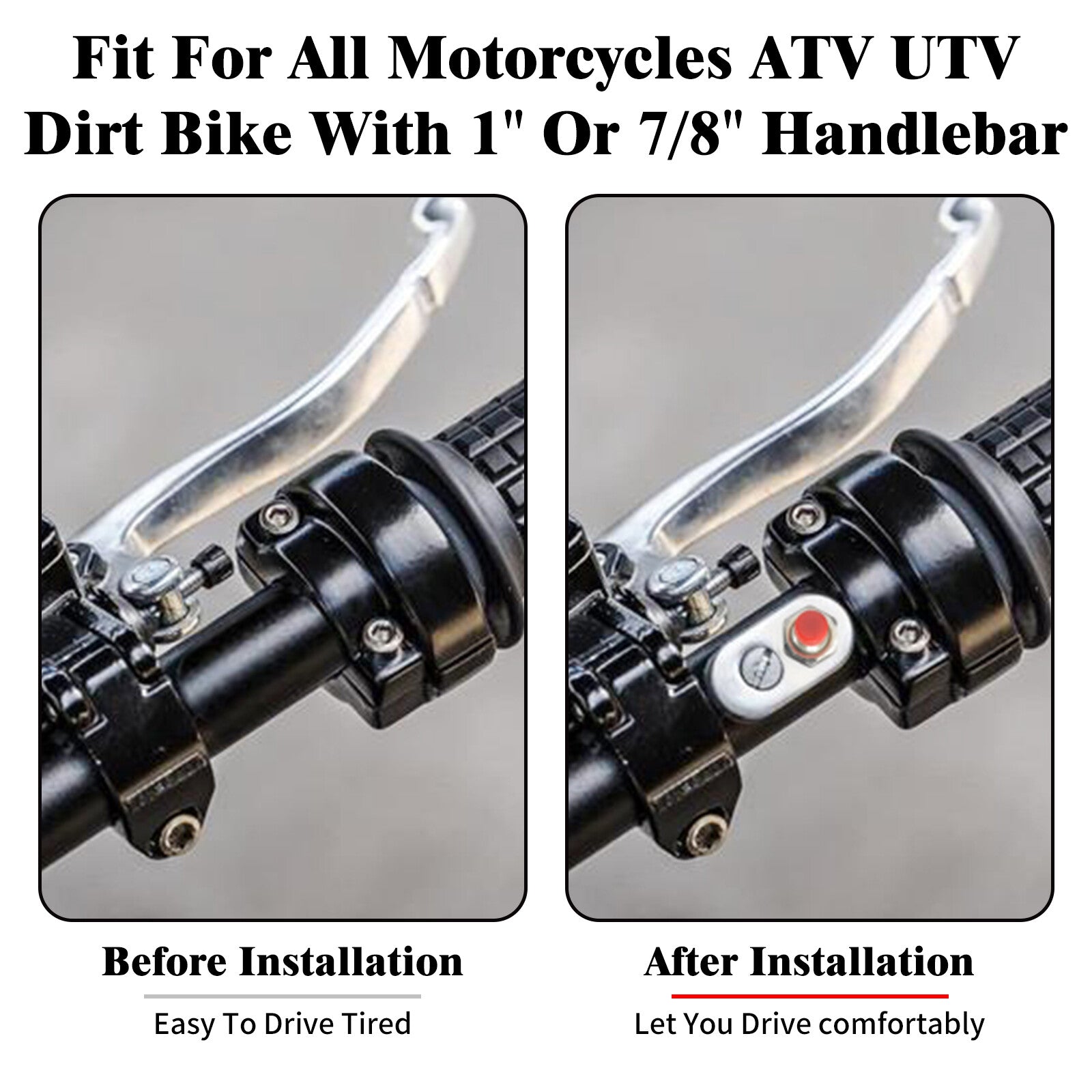 Chrome Control Momentary 1 Button Switch for Universal 1-inch Handlebar Motorcycles Q