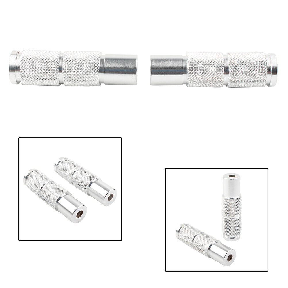 Bike Foot Pegs Footpeg Rear Set Pedal Silver CNC Motorcycle Universal