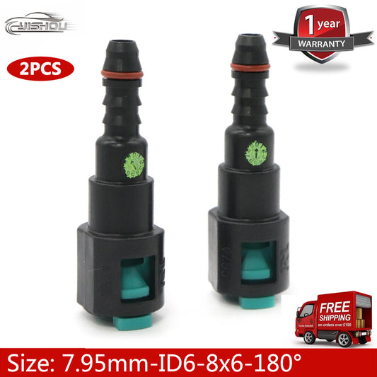 7.95 mm ID6 8x6 180¡ã 2-Piece Fuel Line Hose Quick Release Female Connector