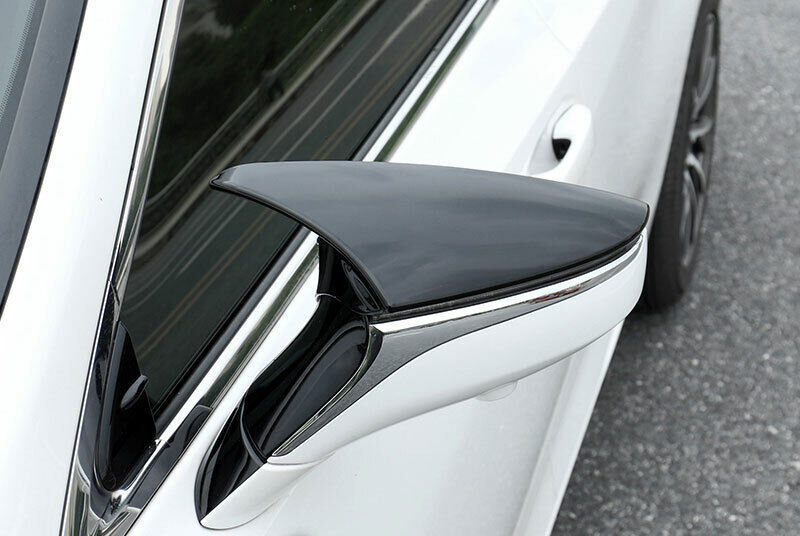 Gloss Black Ox Horn Rearview Mirror Cover Trim 20-21 B for Lexus RC for ES LS LC UX n