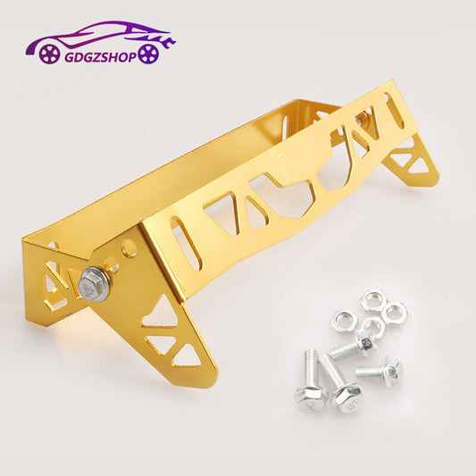 Universal Adjustable Tilt License Plate Frame Holder Aluminum Bracket Mount Gold