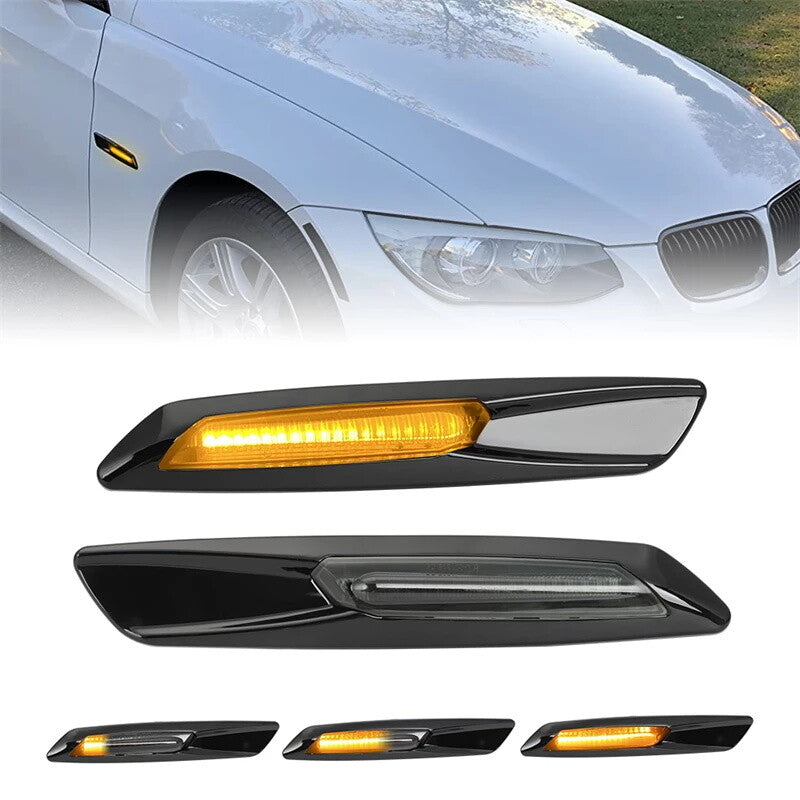 2x for BMW 1 3 5 Series Smoke F10 Style Sequential Amber LED Side Marker Lights