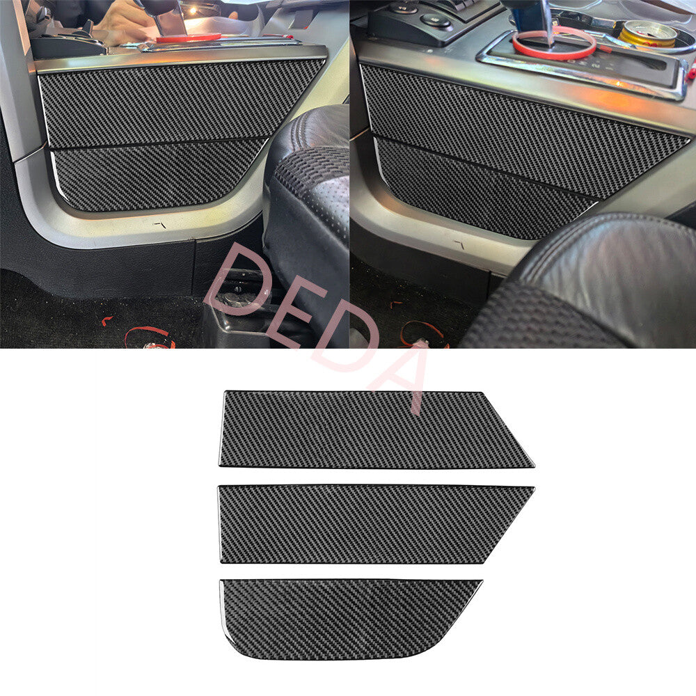 3¡ÁCarbon Fiber Inner Driver's Panel Gear Shift Side Trim for Ford F150 2009-14
