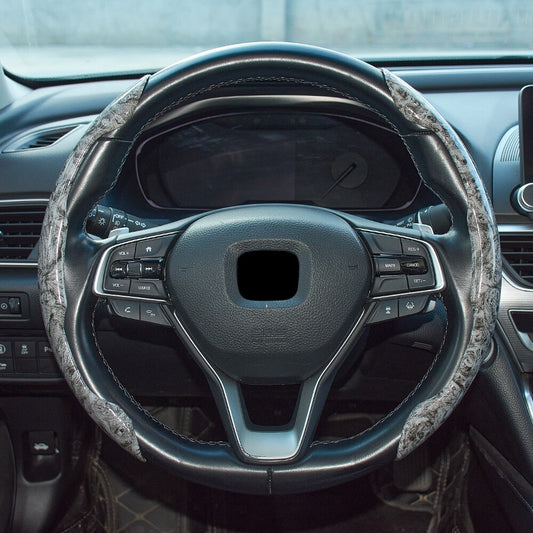 1 Pair Universal Auto Car 15inch O/D Shape Steering Wheel Cover Non Slip Gray
