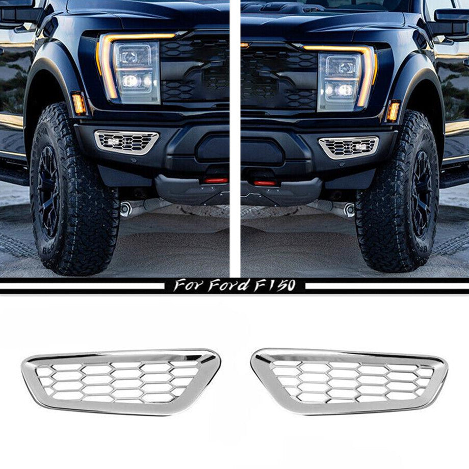 ABS Chrome Front Fog Light Trim Cover Panel for 2021-2023 for Ford F-150 F-150