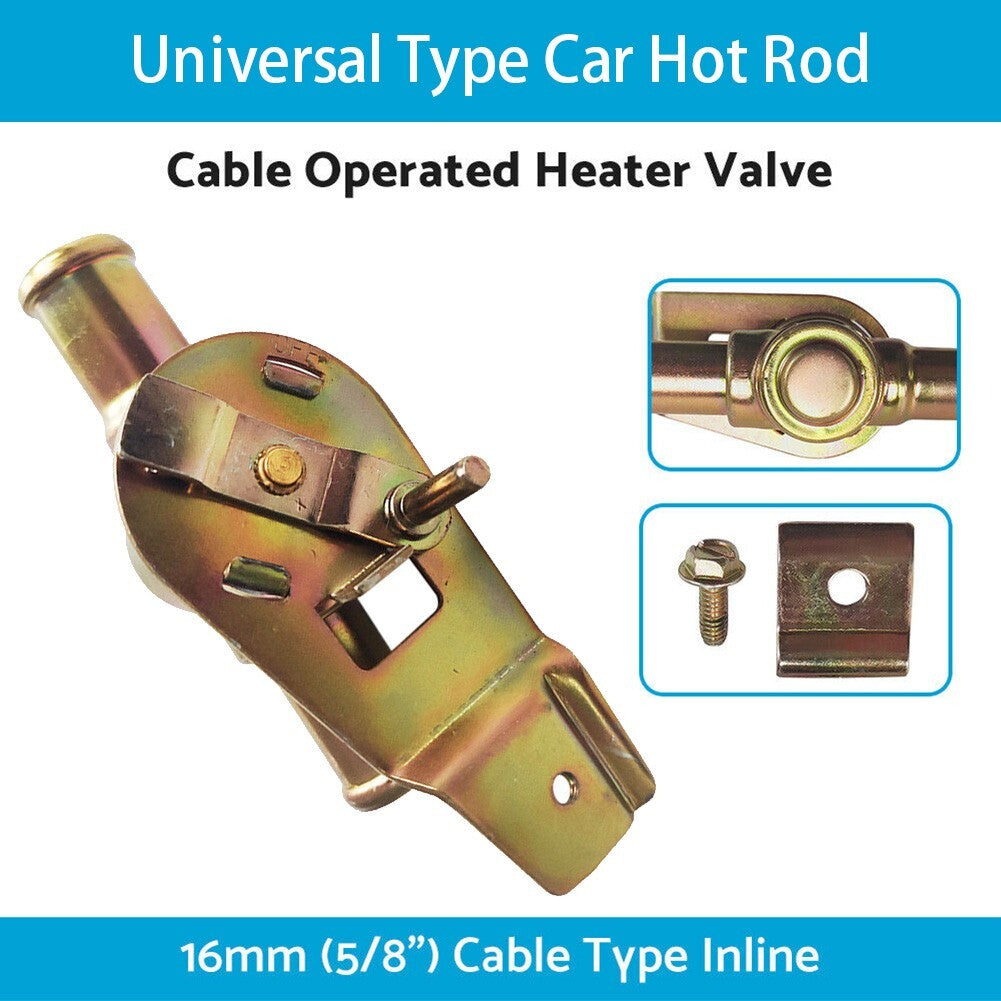 16MM Premium Car Hot Rod Heater Tap Valve Cable Type Inline Fitment