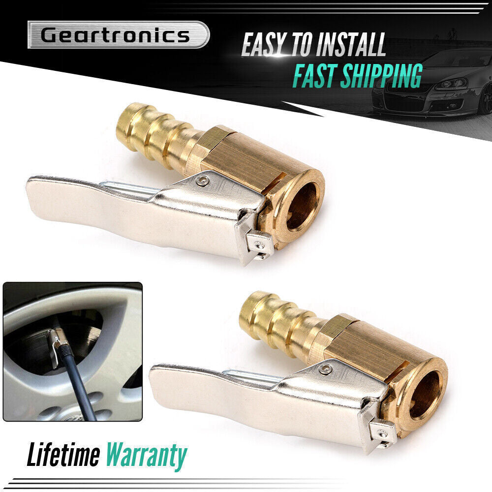 2pcs Open Flow Straight Lock-On Air Chuck with Clip for Tire Inflator Car Tools!