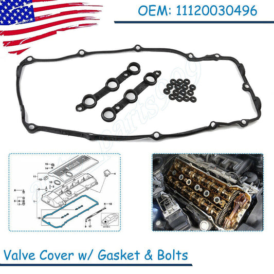Valve cover gasket kit suitable for E46, E39, E83, X3, X5, Z4, 325Ci, 325xi, 330i, 3.5L, 3.0L... n