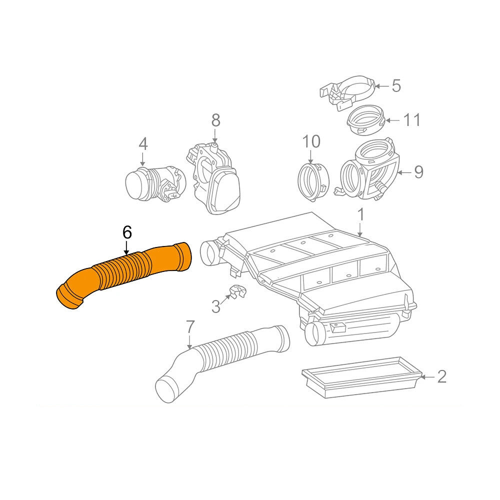 Left+Right Side Air Intake Hose for Mercedes-Benz S500 Base Sedan 4-Door 2000-06 Q