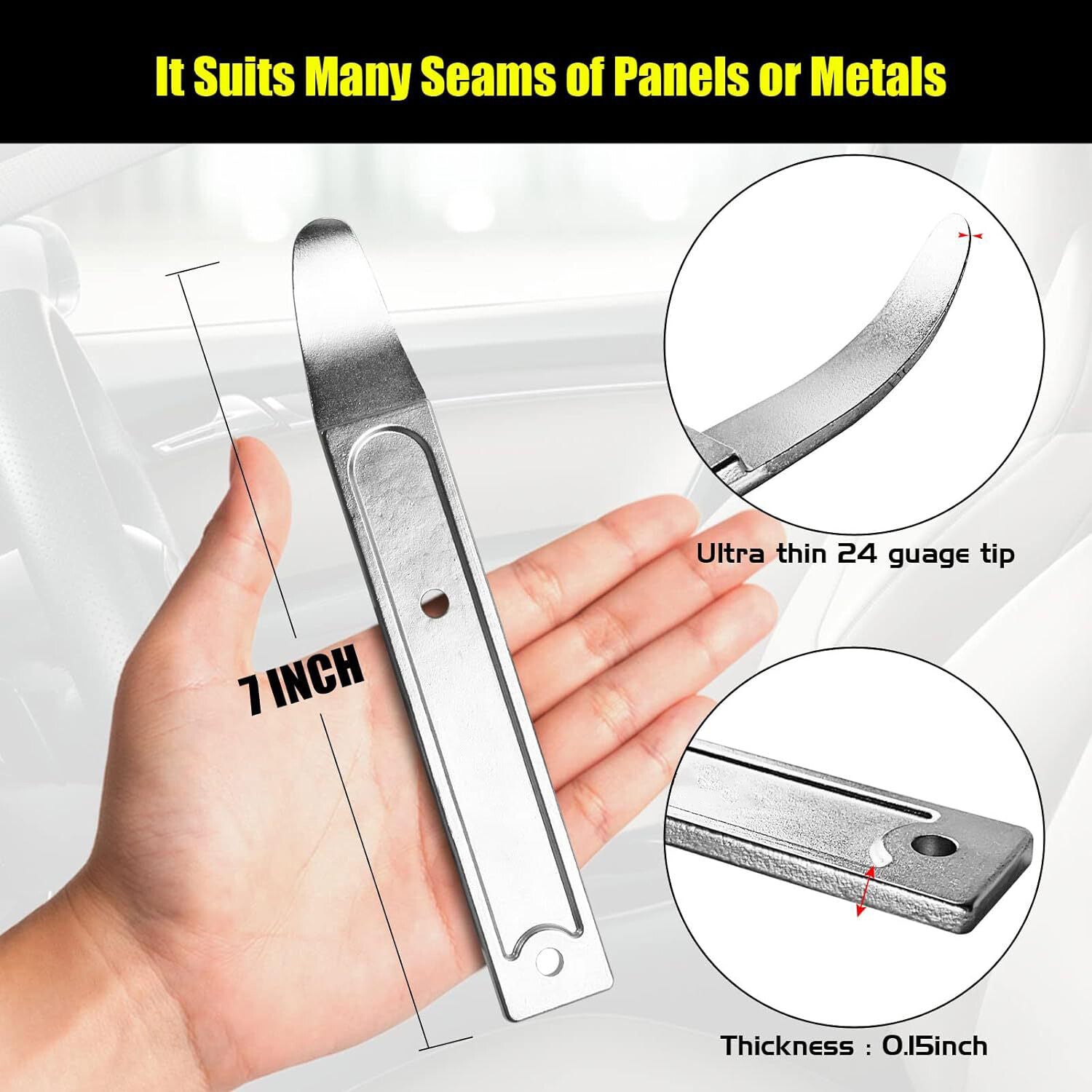1-piece pry bar trimming and removal tool, pry bar tool for removing thin metal edges of car trim Q