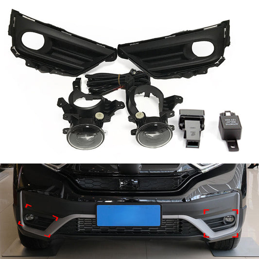 Bumper LED Fog Light Lamp Bezel+Harness For 2020-2021 for Honda CR-V CRV SUV