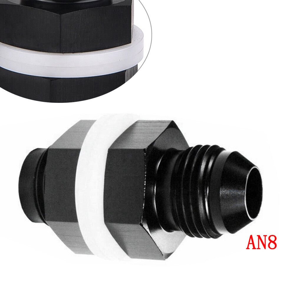8 AN AN8 Flare Fuel Cell Bulkhead Fitting With Washer Black Q