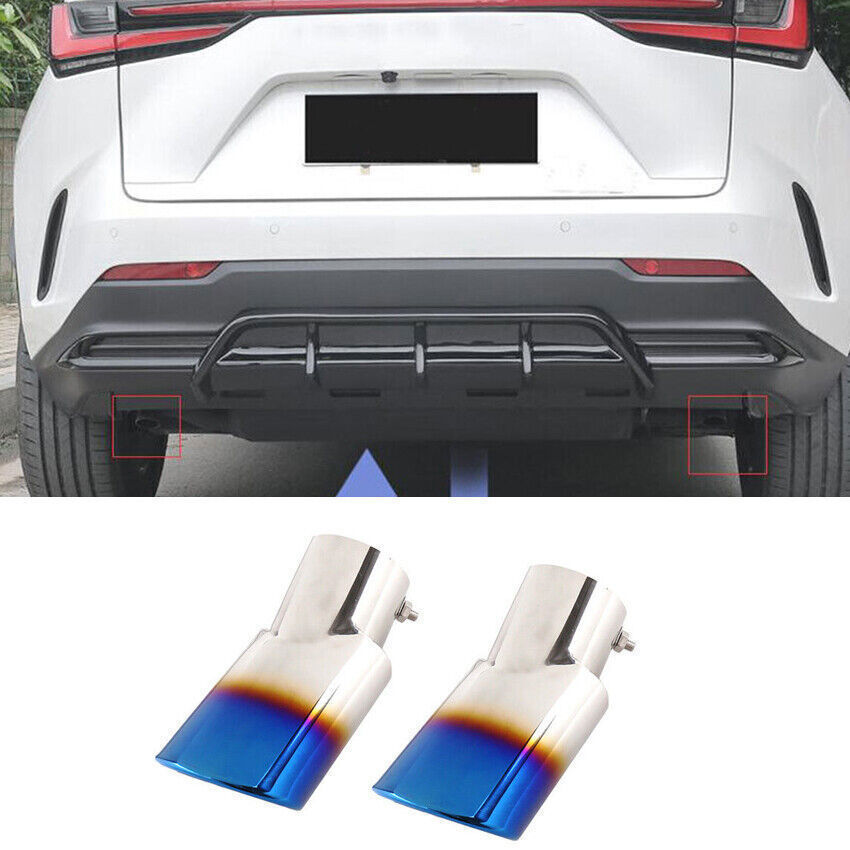 for Lexus NX250 350 350h 2022-24 Blue Muffler Exhaust Tip Finisher Ende Trim 2X