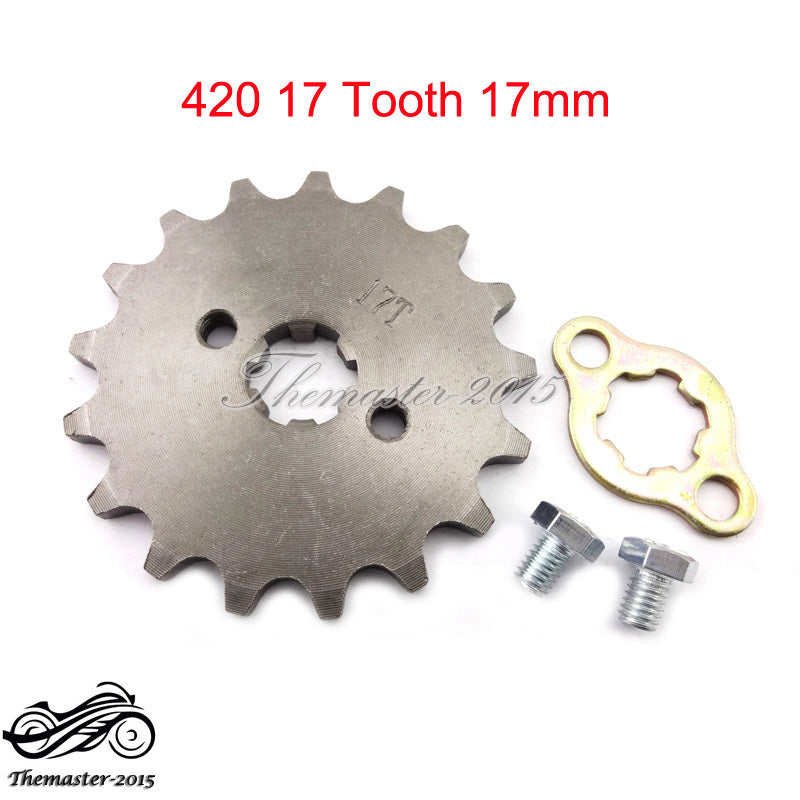 420 17mm 17T Front Chain Sprocket For 50cc 70 90 110cc 125cc ATV Pit Dirt Bike Q