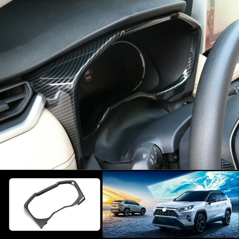 1X for Toyota RAV4 2019-2022 Carbon Fiber Dashboard Frame Decor Trim Accessories