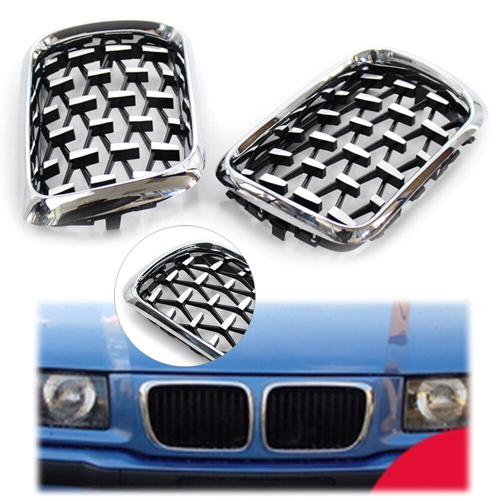 for BMW 3 Series E36 1997-99 Car Front Grille Diamond Meteor Style Chrome Grill