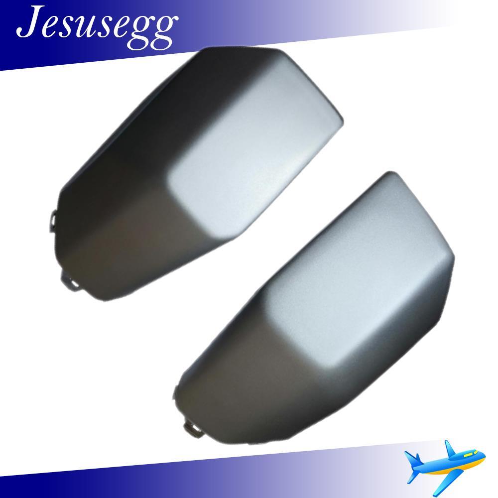 Pack of 2 Front Bumper End Cap Pad Cover for FJ Cruiser 2007-2014 Silver Plastic Q