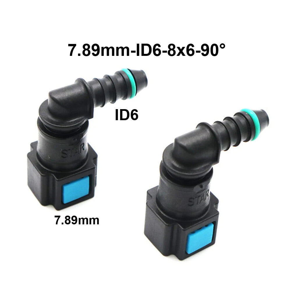 Car 2pcs Fuel Line Hose Pipe Quick Release Female Connector 7.89mm ID6 8x6 90¡ã Q