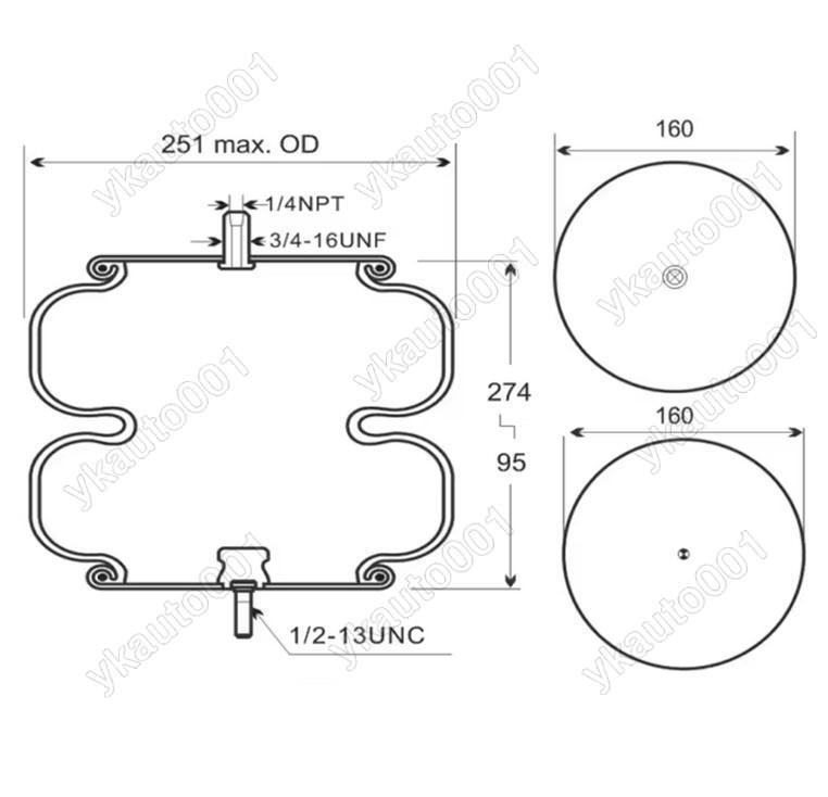1X Air Suspension Spring Assembly For Firestone W01-358-6897 / 2B9-229
