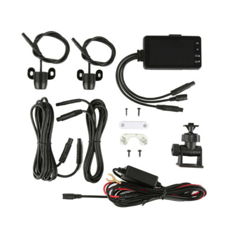 Motorcycle Waterproof Camera DVR Dash Dual Cam Front Rear Camcorders Recorder