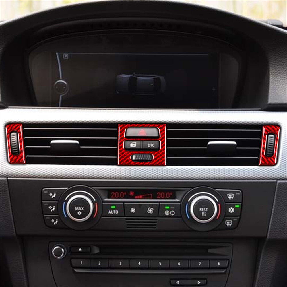 5¡Á Red Carbon Fiber Air Vent Outlet Cover for BMW 3 Series E90 E92 E93 2005-2012